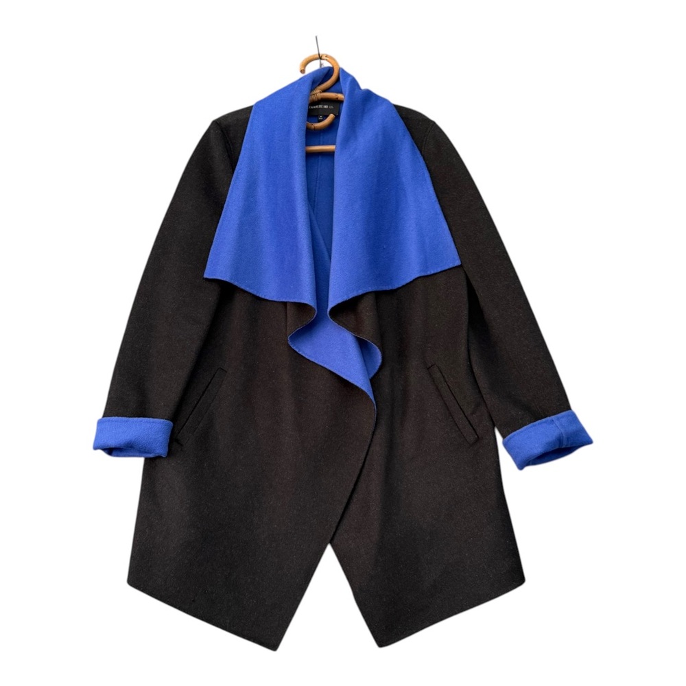 Lafayette 148 | Contrast Open Front Wool Angora Jacket Size M